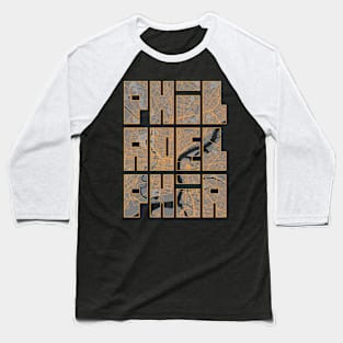 Philadelphia, Pennsylvania, USA City Map Typography - Bauhaus Baseball T-Shirt